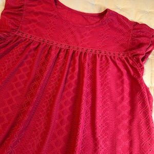 SHEIN Vibrant Pink Eyelet Top